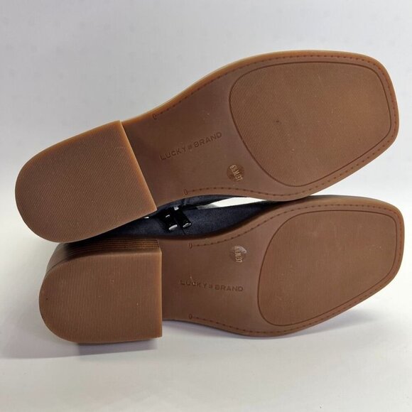 Lucky Brand Women's Kazey Square Toe Bootie in Gray Suede Block Heel - Picture 11 of 16